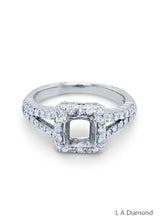 14K White Gold Round Cut Semi-Mount Engagement Ring (1.01 ct)
